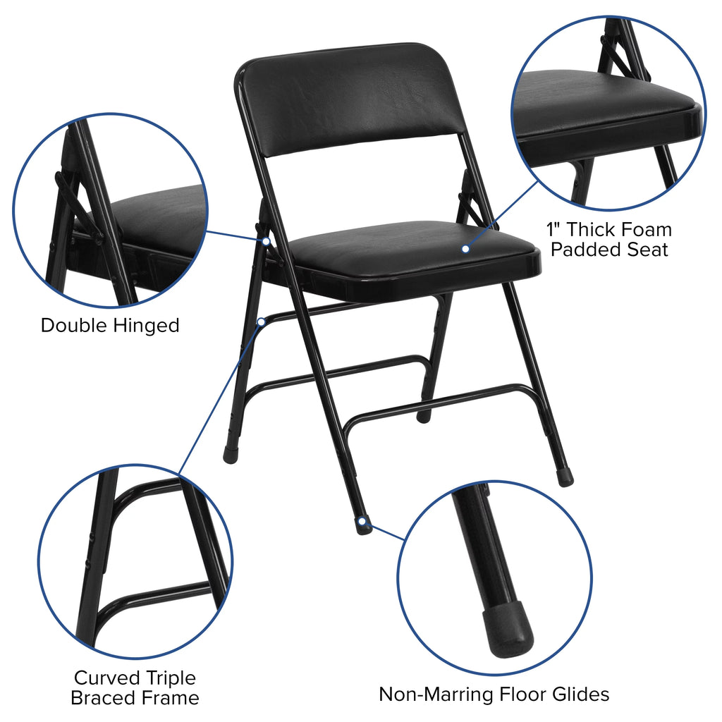 Black Vinyl Metal Folding Chair H53391