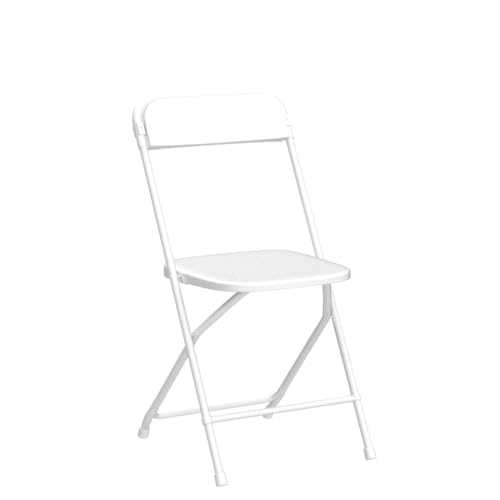 10 Pack White Plastic Folding Chair with Steel Frame I6540