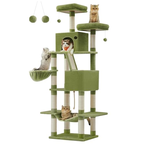 81.1-Inch Multi-Level Plush Cat Tree with Scratching Posts K742388