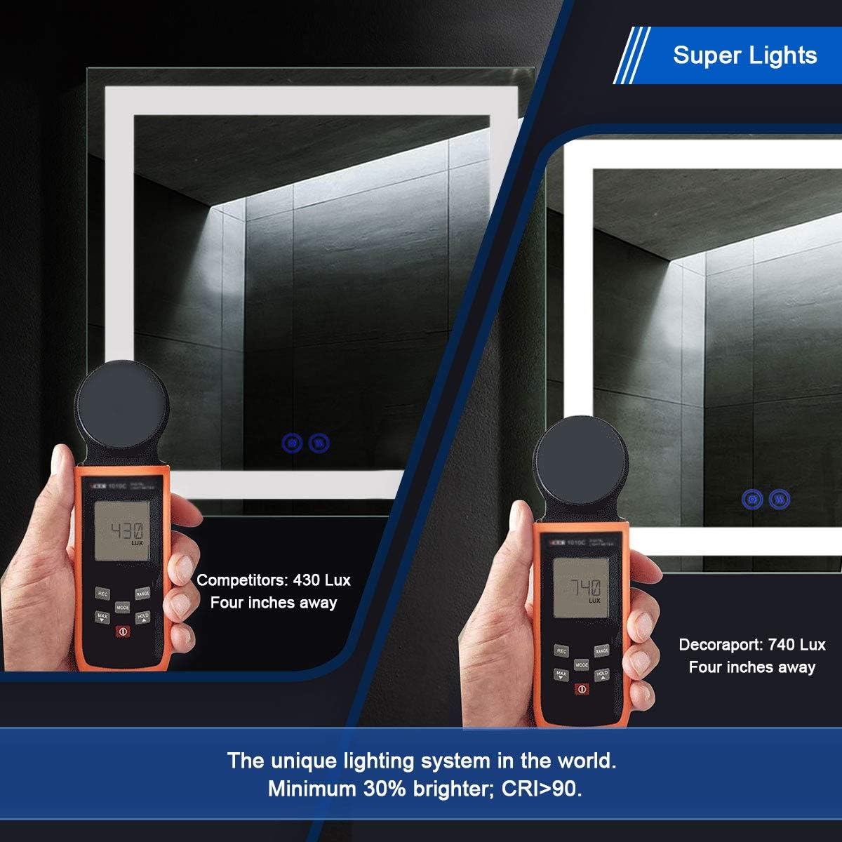 60 x 36 Inch Illuminated LED Bathroom Mirror with Smart Button, Anti Fog, Dimmable, Bluetooth Speakers Q865317