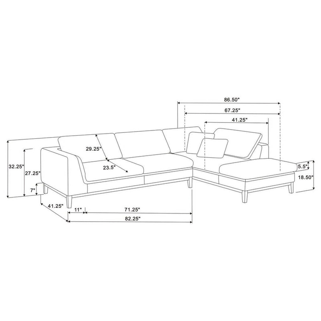 Gray Fabric Upholstered Modular Sectional G428