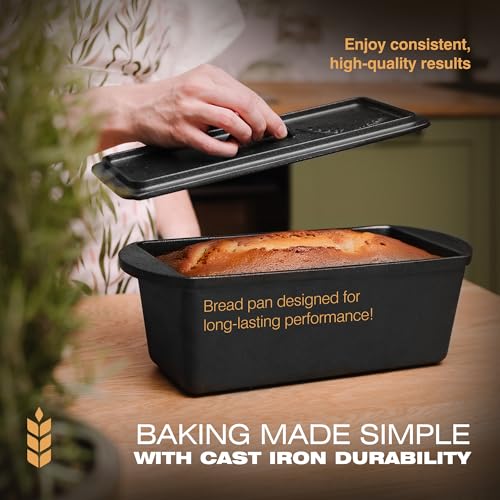 Pre-Seasoned Cast Iron Bread Loaf Pan with Lid P566