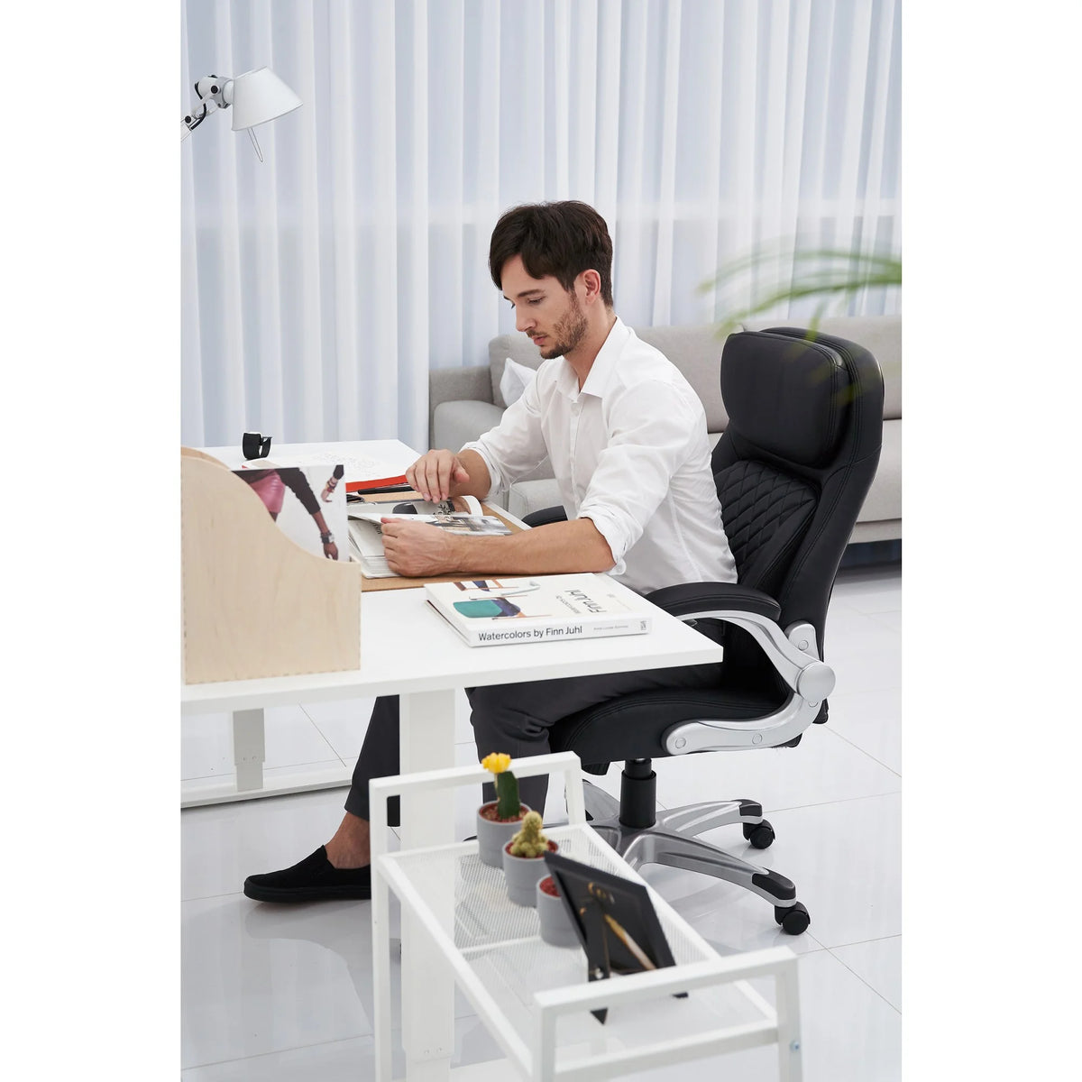 Ergonomic PU Leather Office Chair W216387