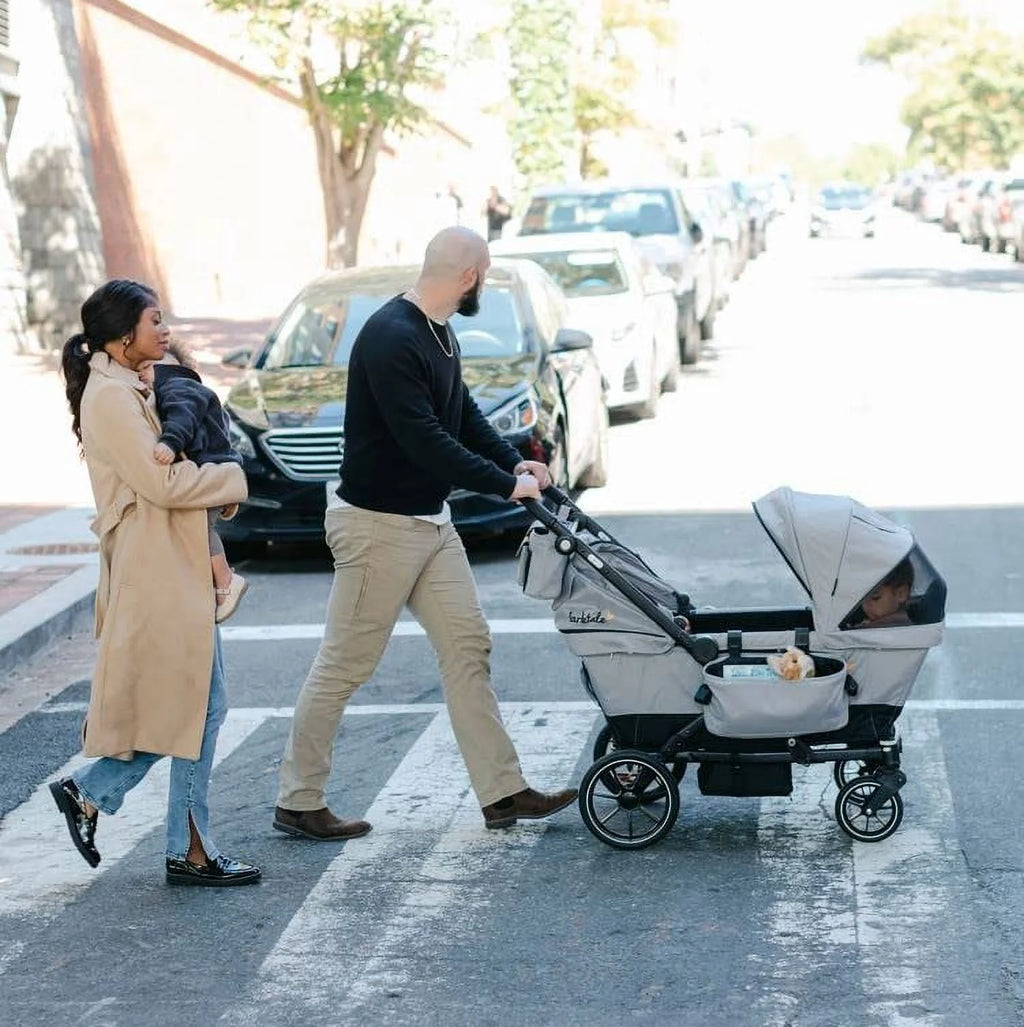 Compact 2-Seater Stroller Wagon with Adjustable Canopies T349146
