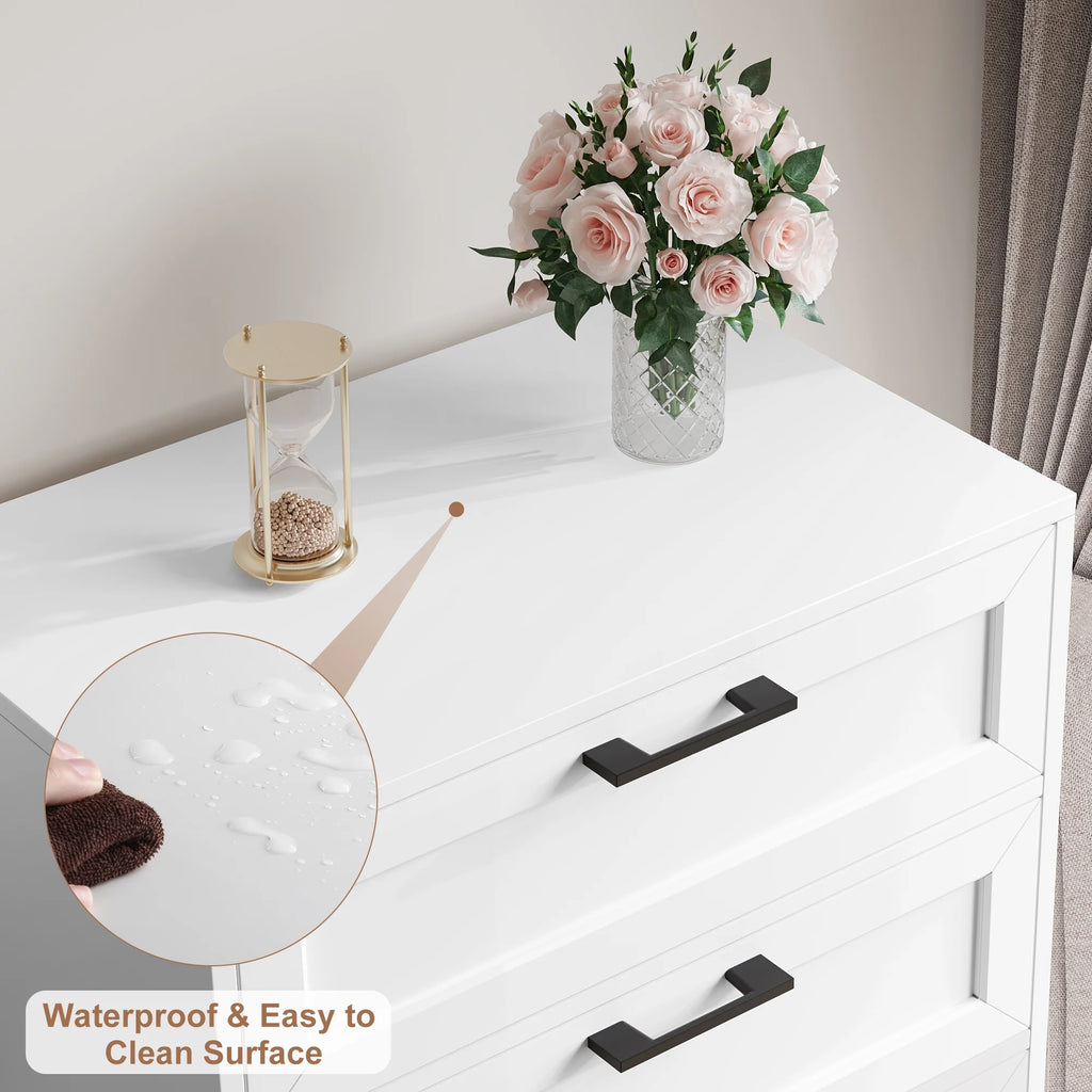 White 6 Drawer Tall Dresser X23725