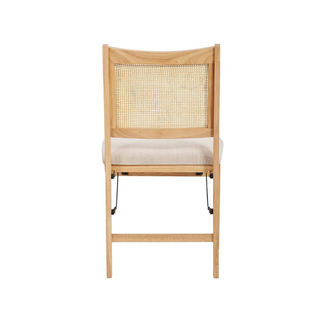 Natural Wood Folding Side Chair with Woven Cane Back A12867