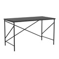 Black Wood Grain Parsons Desk with Metal X-Frame B7701