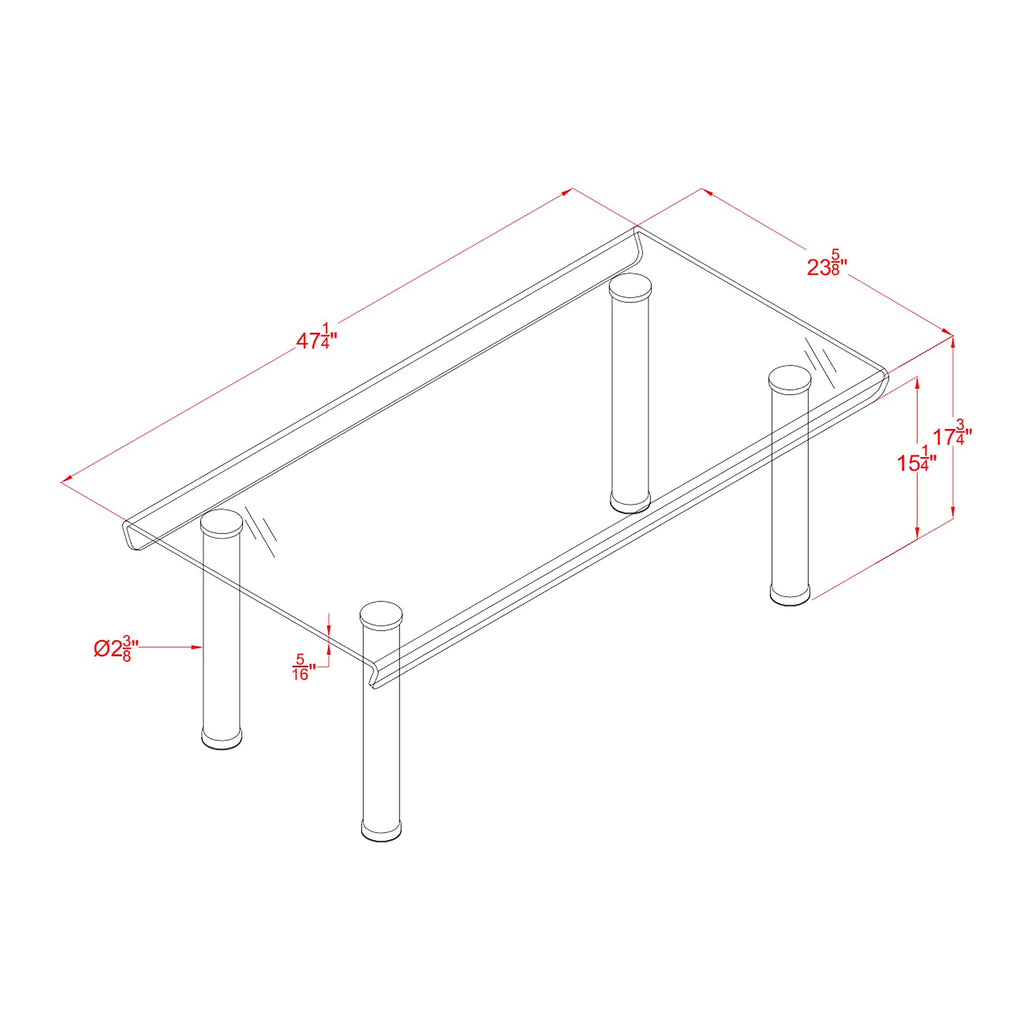 Glass Top Coffee Table T360