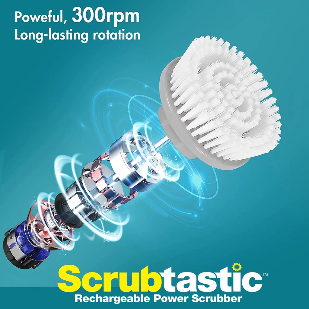Rechargeable Cordless Power Spin Scrubber with 2 Brush Heads Y578