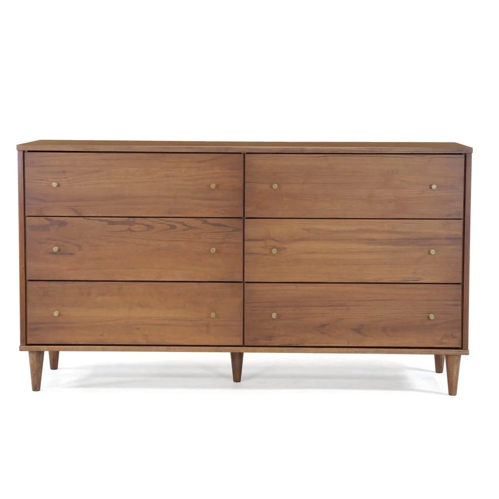 Walnut 6 Drawer Dresser L841197