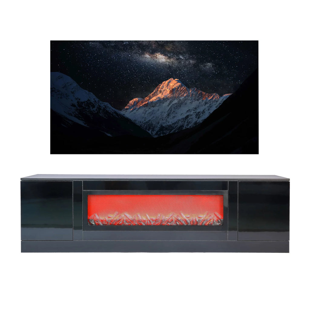 Black Electric Fireplace TV Stand Z414