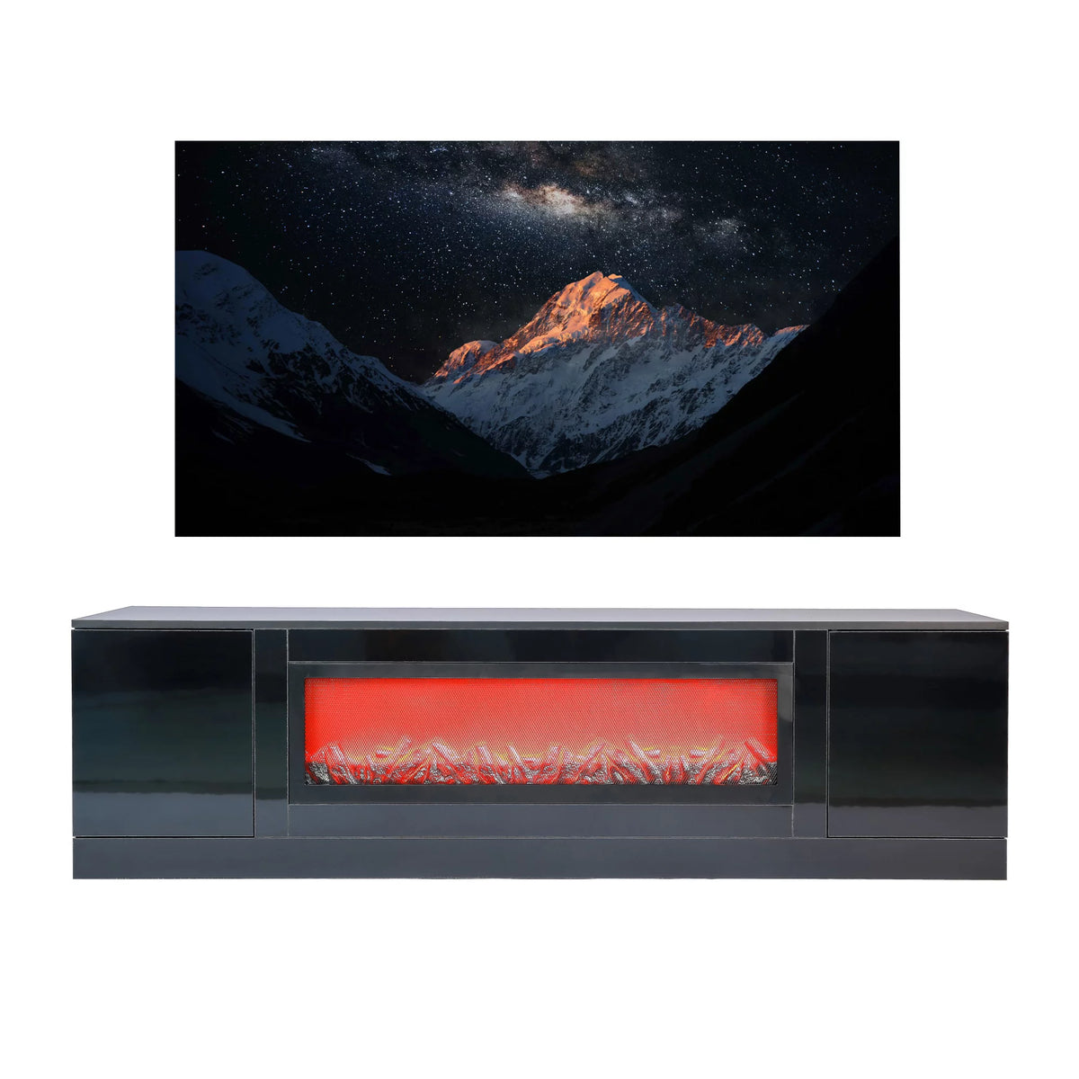 Black Electric Fireplace TV Stand Z414