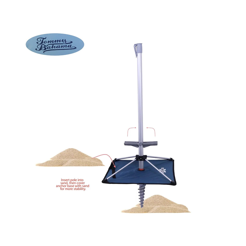 7 ft Fiberglass Beach Umbrella with Folding Anchor Base W9253