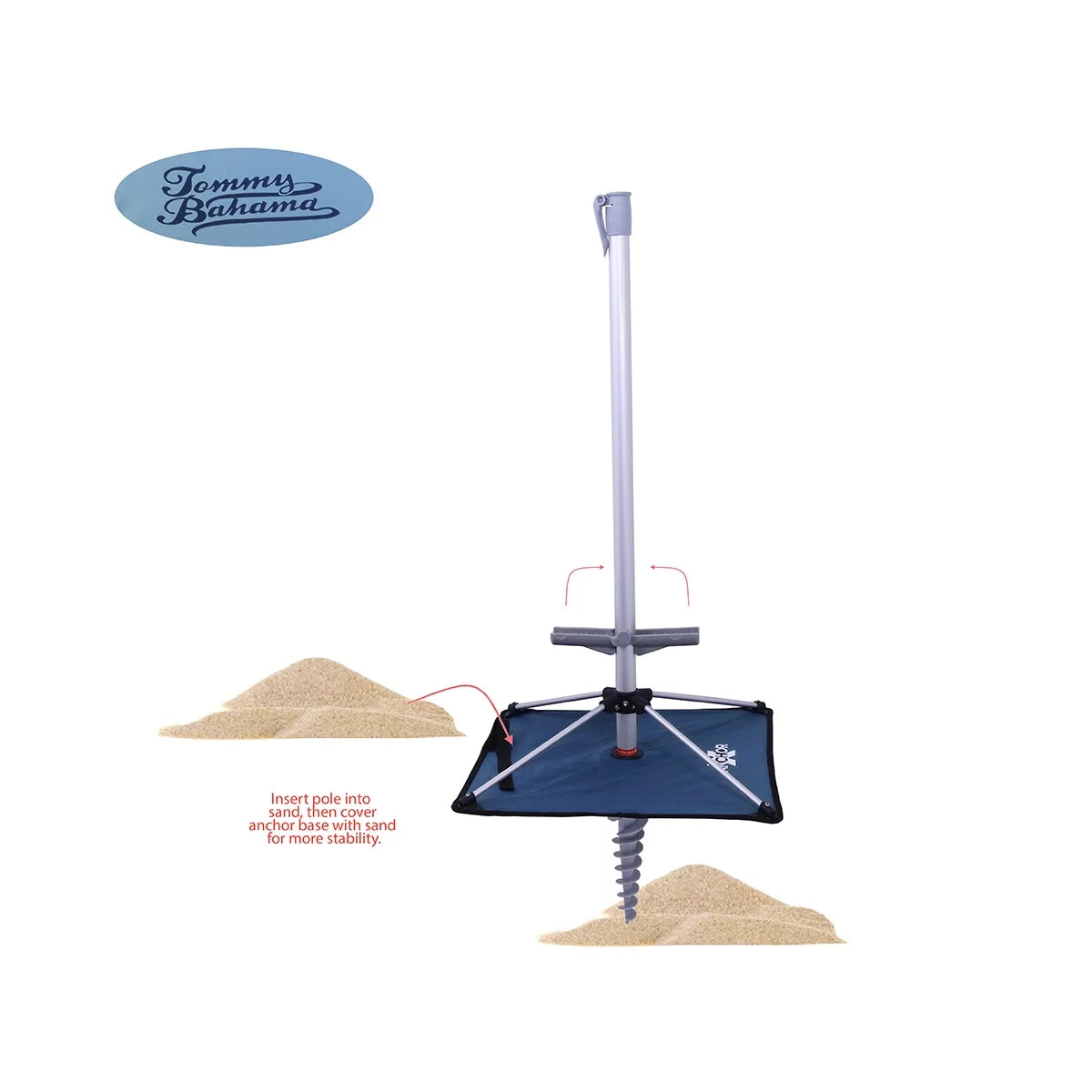 7 ft Fiberglass Beach Umbrella with Folding Anchor Base W9253