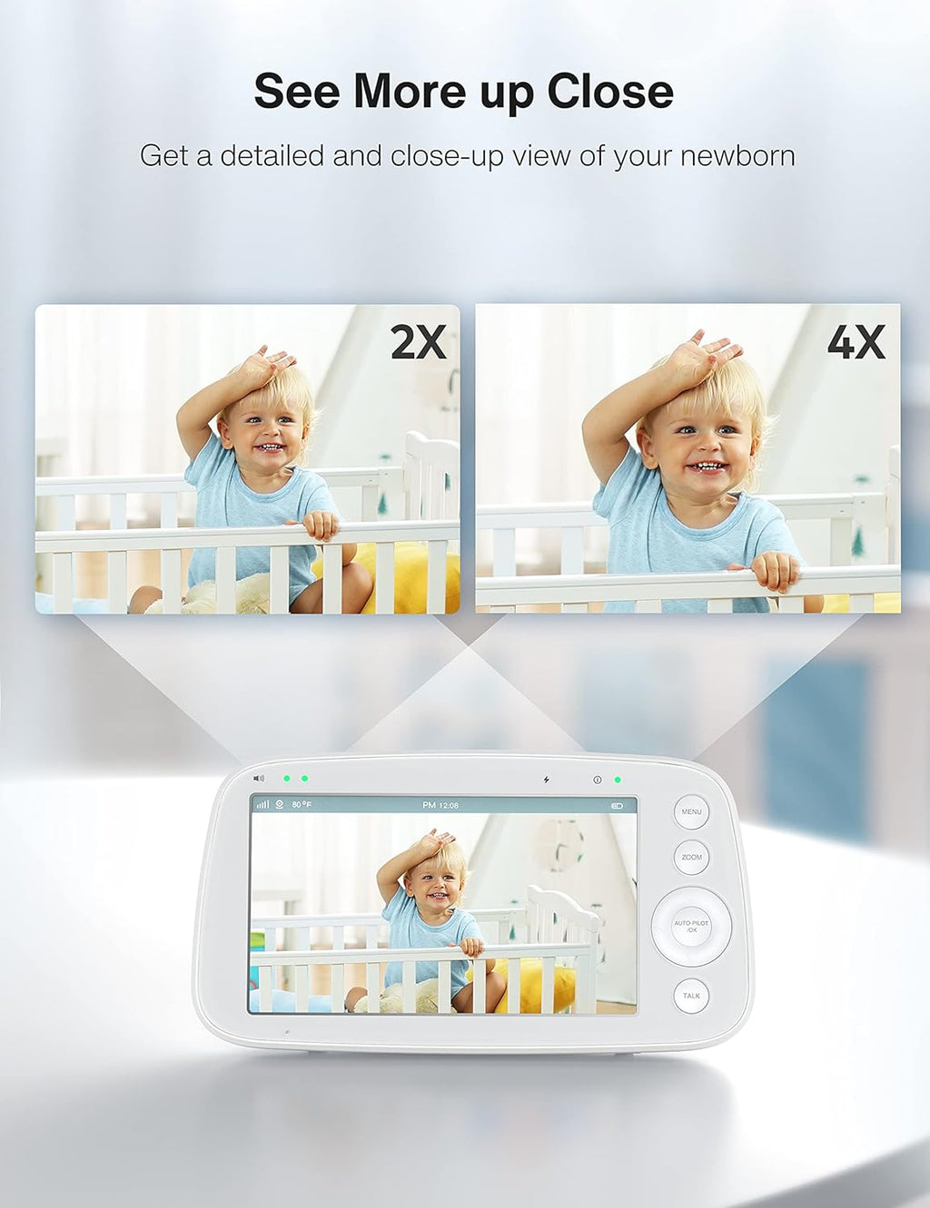 720P Video Baby Monitor with 2 Cameras G72994