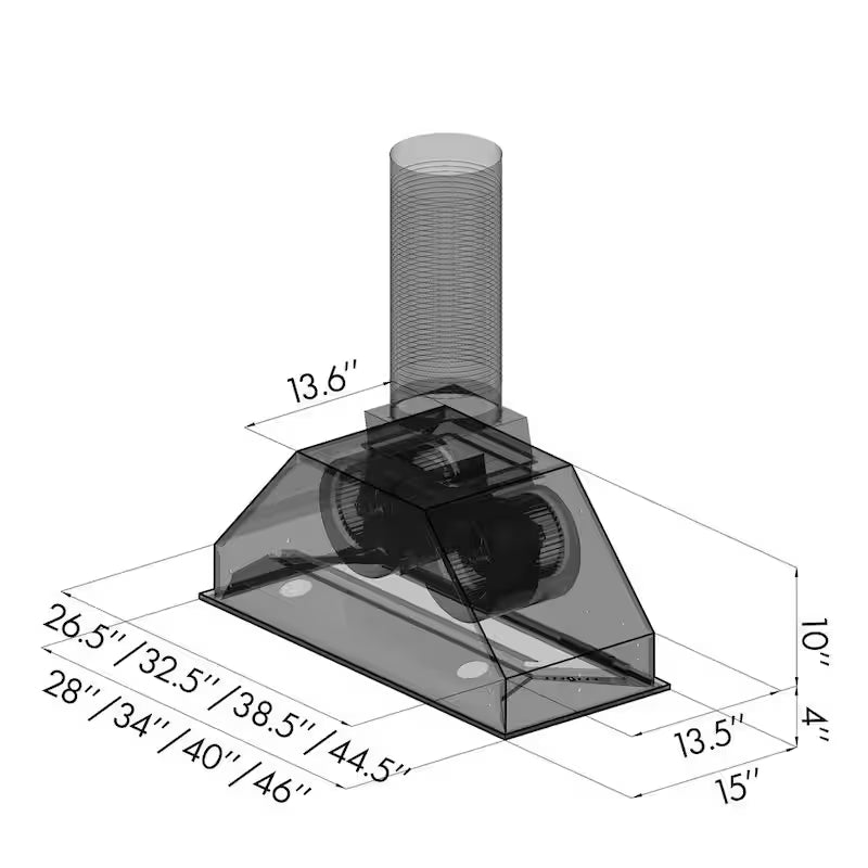 28 in. 400 CFM Stainless Steel Range Hood Insert J22394