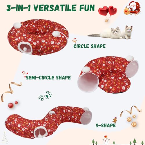 Cat Tunnel Bed for Indoor Cats S Shape C53196
