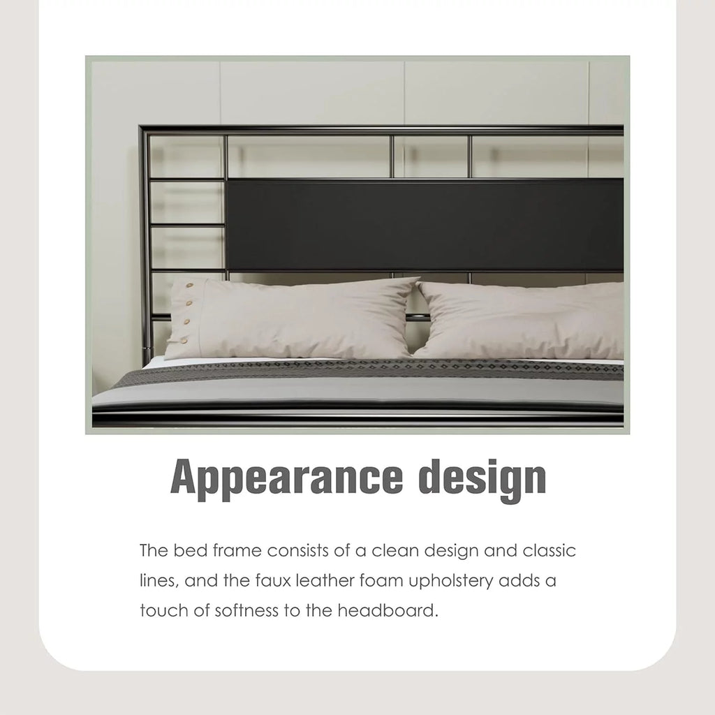 Full Size Gold Metal Platform Bed Frame K44126