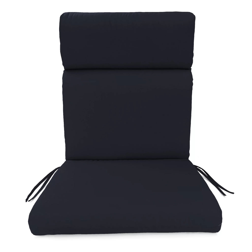 Navy Rectangular Outdoor Chair Cushion with Ties D415278