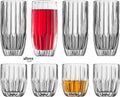 8 Crystal Glasses Set, 4 Tumblers 12 oz and 4 Whisky Glasses 10 oz A913