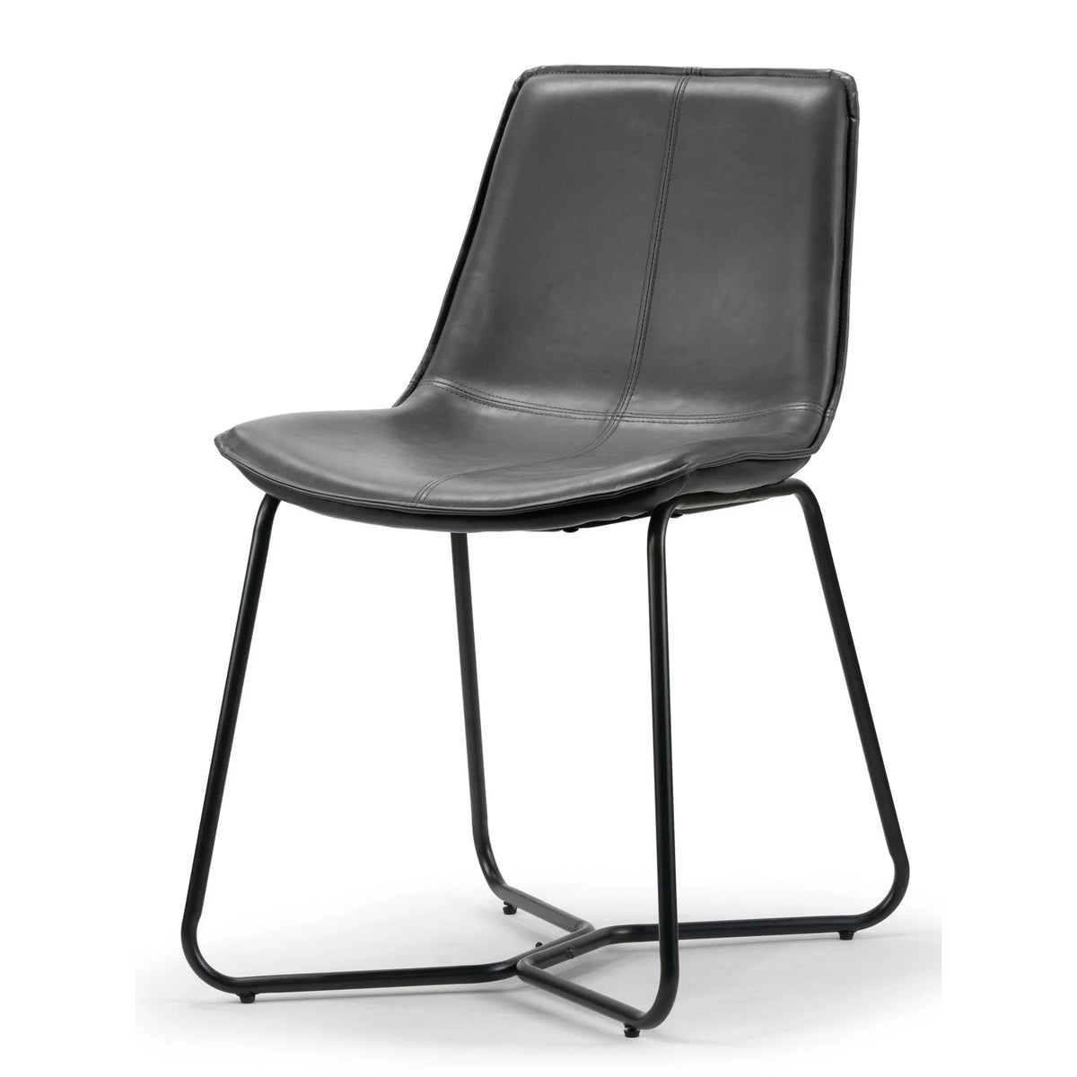 Brown Faux Leather Dining Chairs Set of 2 L335371