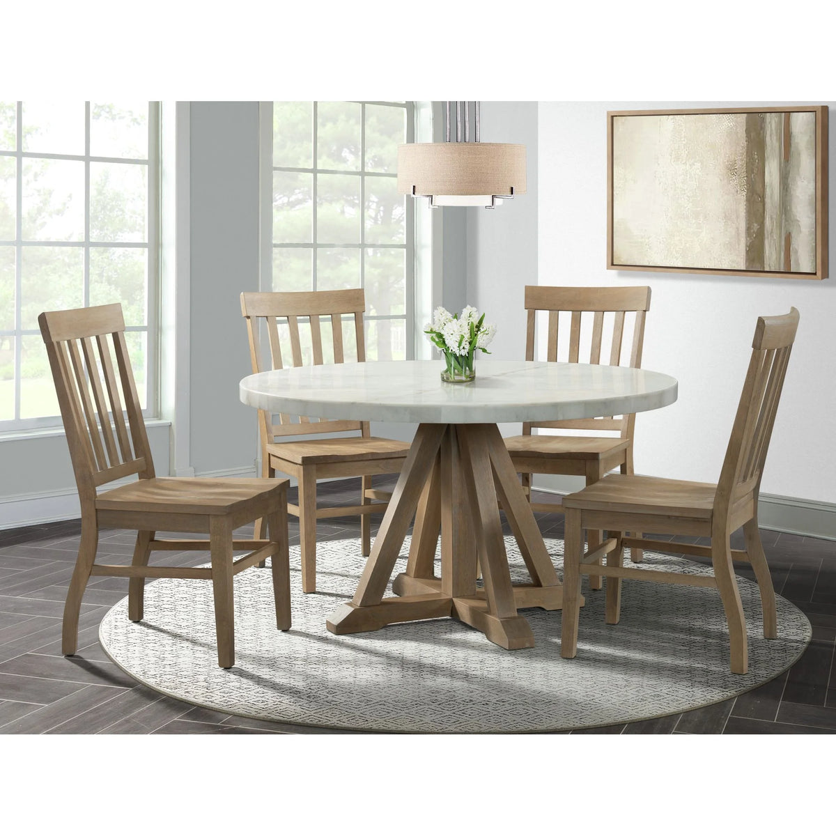 Round 5PC Dining Set Table & Four Chairs A423