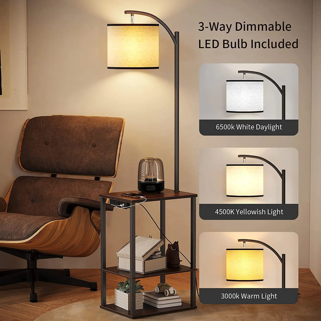 Floor Lamp with Table and USB Port W2688