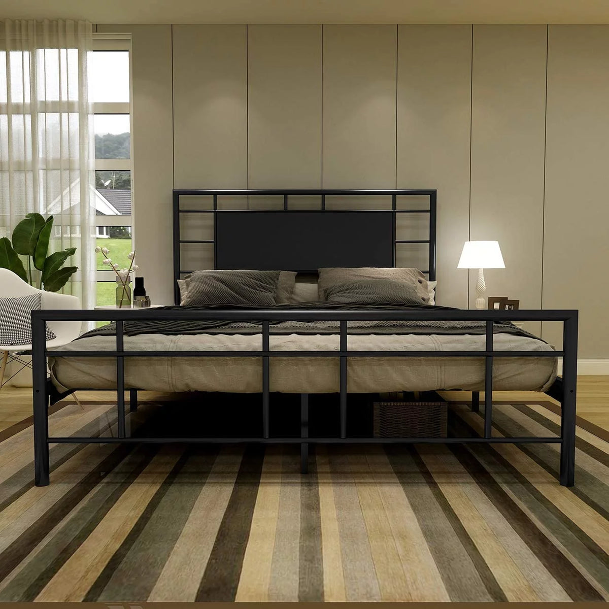 Full Size Gold Metal Platform Bed Frame K44126