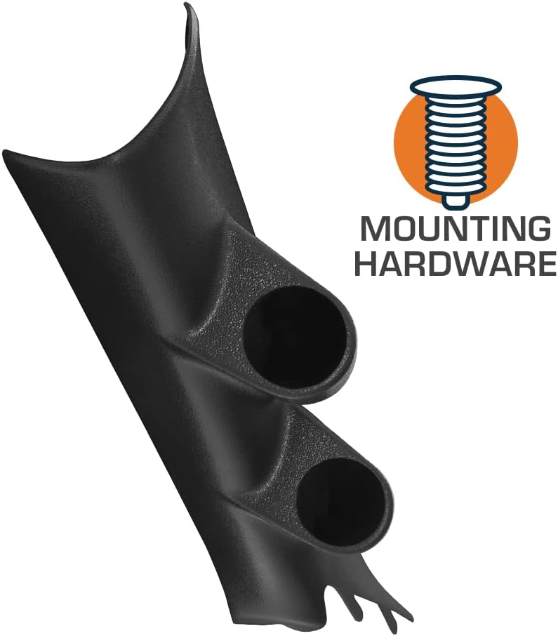 Black Dual Pillar Gauge Pod ABS Plastic Pack of 2 D223