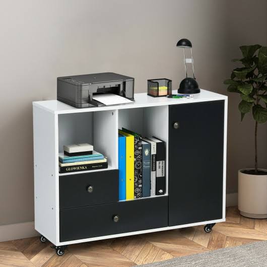 Black 2 Drawer Mobile Filing Cabinet I21014