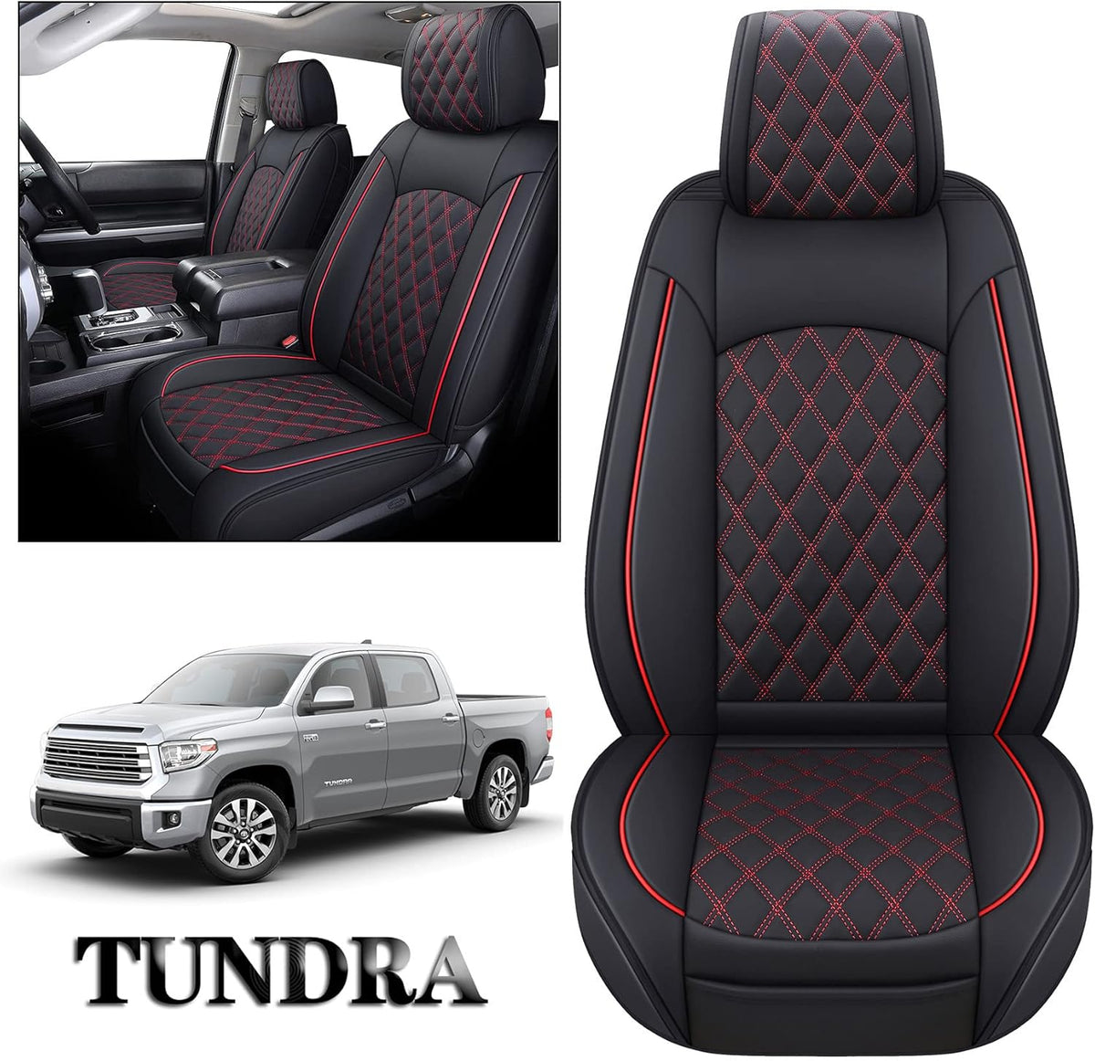 Waterproof Leather Full Seat Covers 5 PCS Full Set Black-White G883