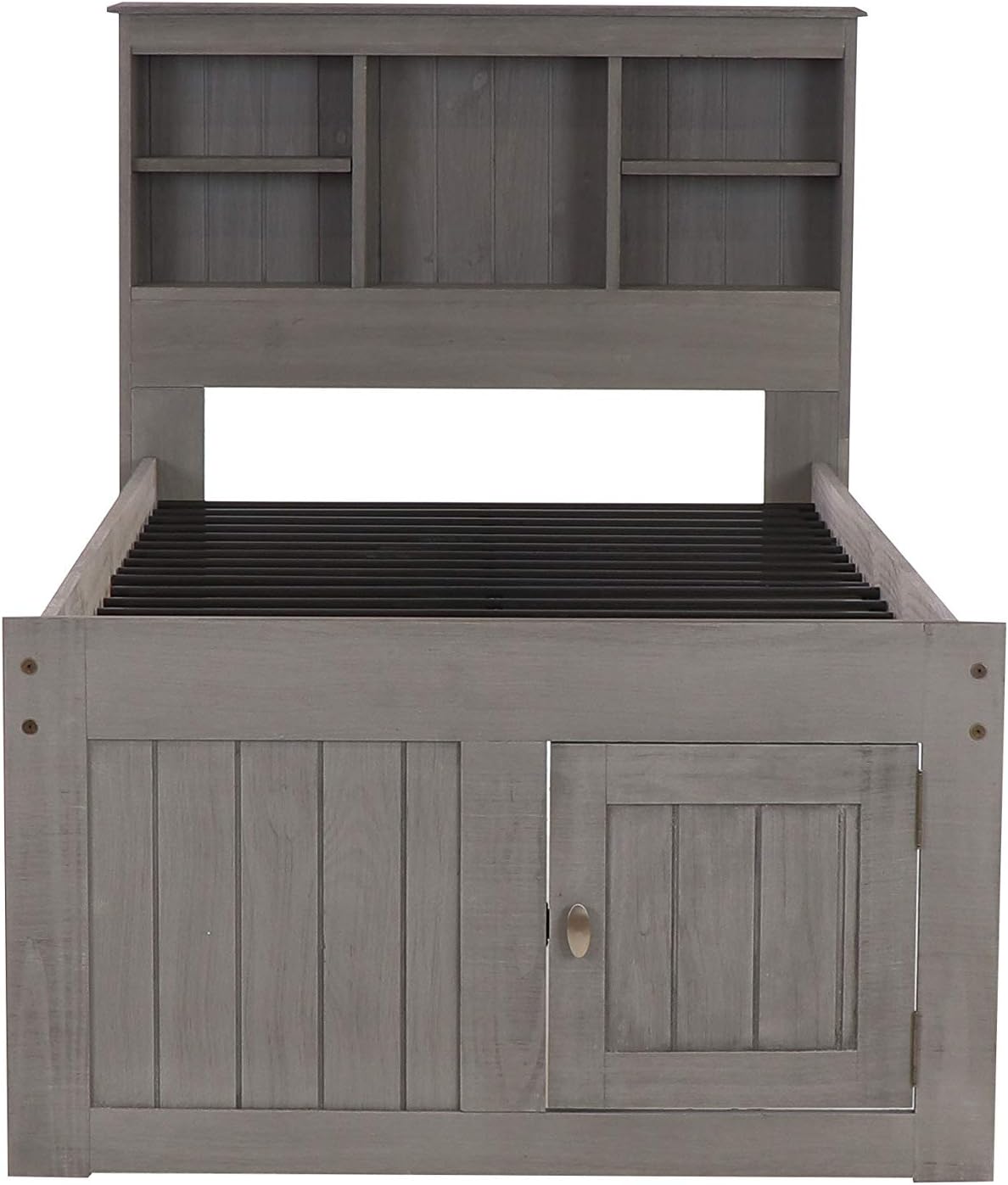 Charcoal Twin Bookcase Bed with 6 Drawers U206472