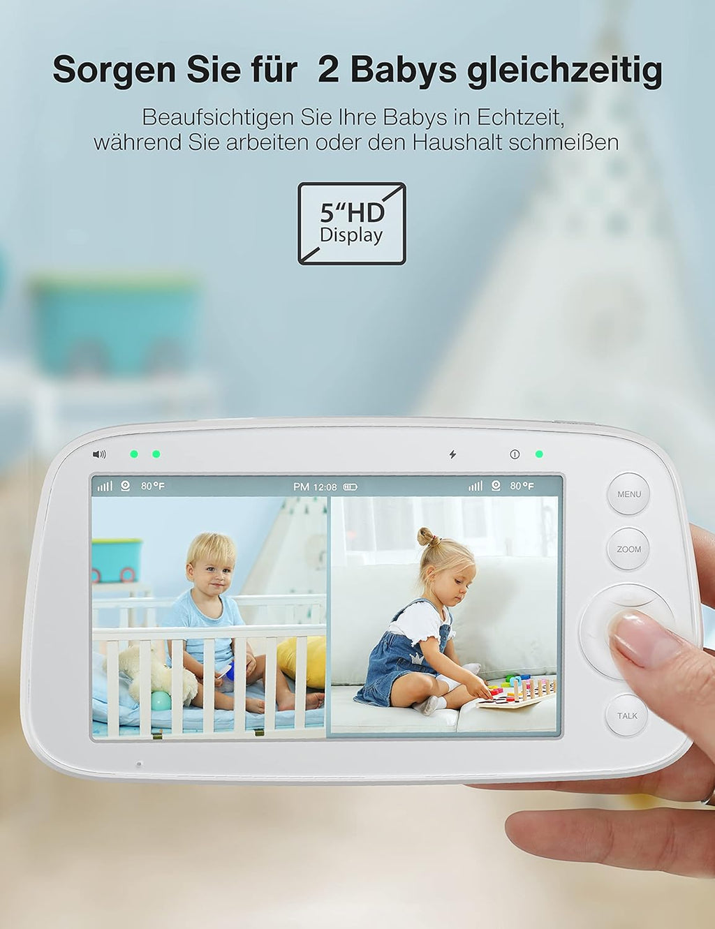 720P Video Baby Monitor with 2 Cameras G72994