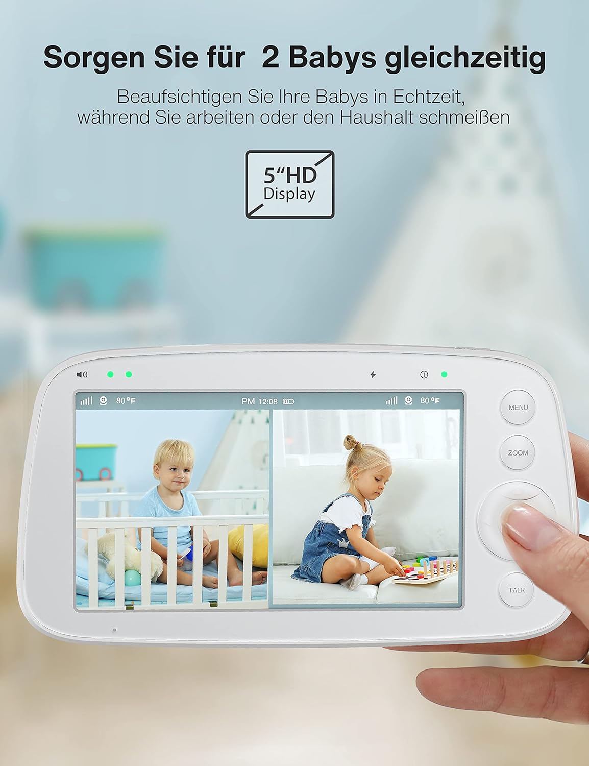 720P Video Baby Monitor with 2 Cameras G72994
