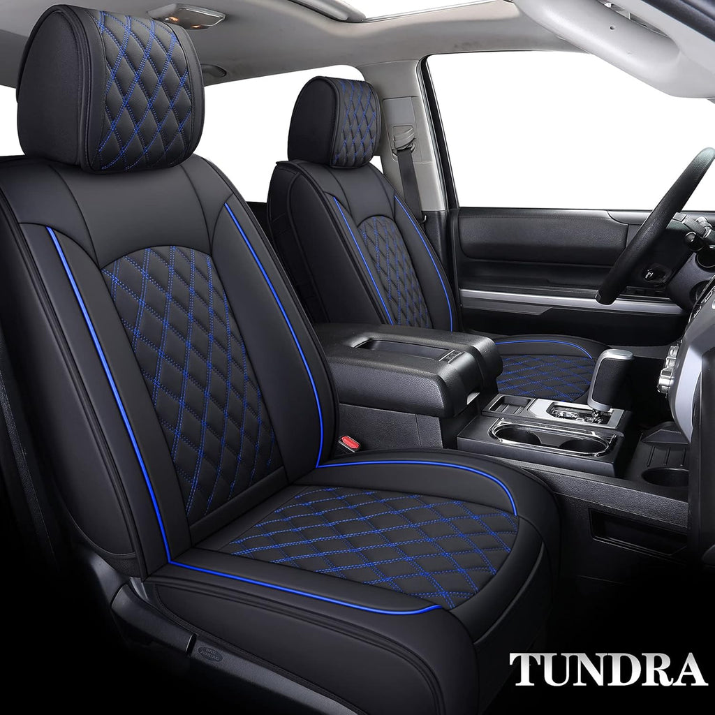 Waterproof Leather Full Seat Covers 5 PCS Full Set Black-White G883