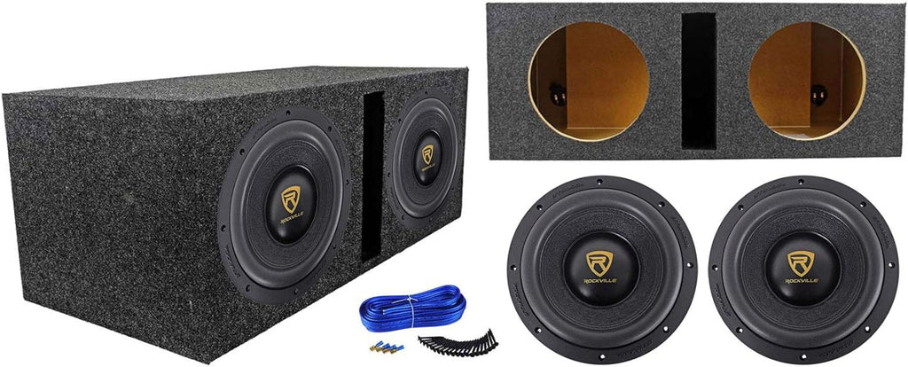 10 6400 Watt Car Subwoofers + Vented Sub Box Enclosure C9715