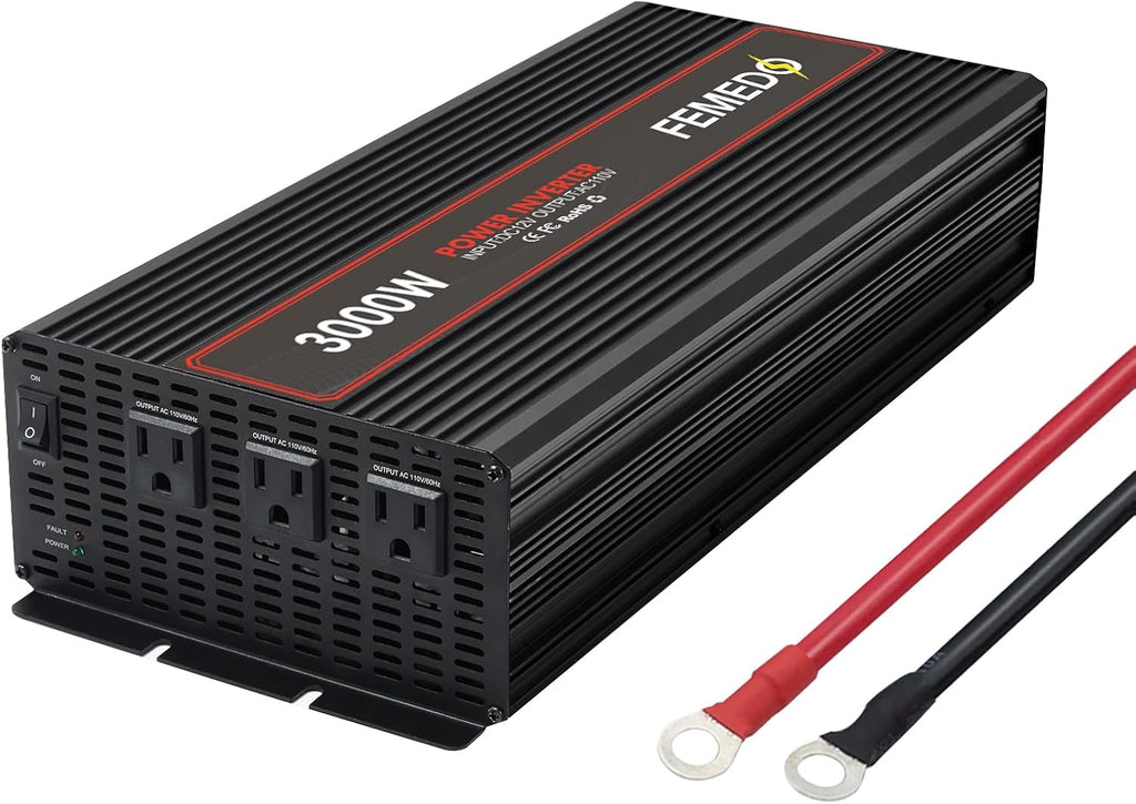 3000W Modified Sine Wave Power Inverter with 3 AC Outlets T9971