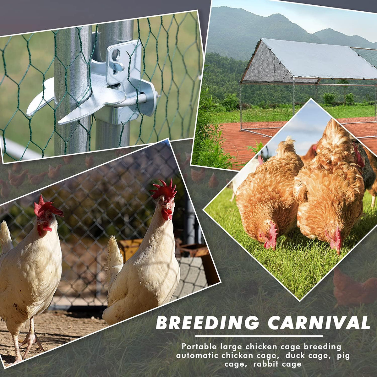 Large Metal Chicken Coop Run H5514