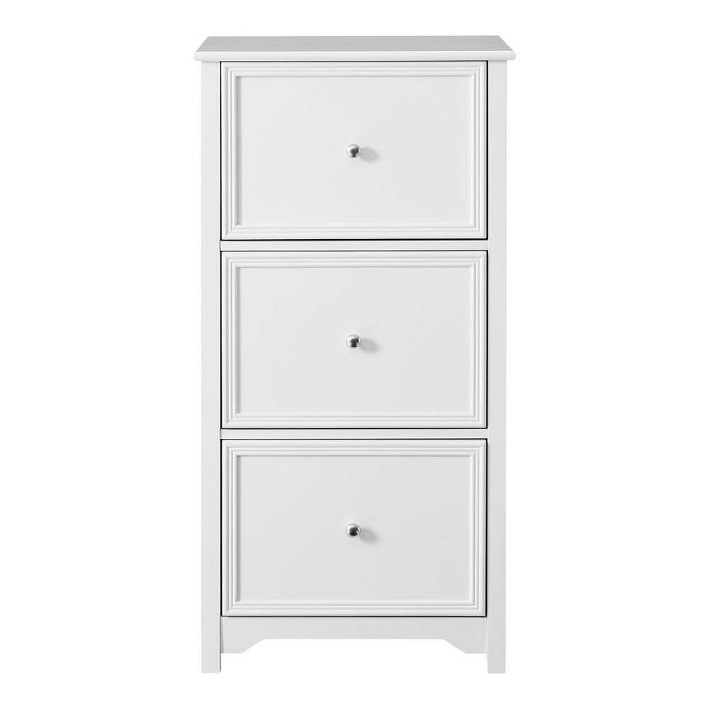 White 3 Drawer File Cabinet D193147