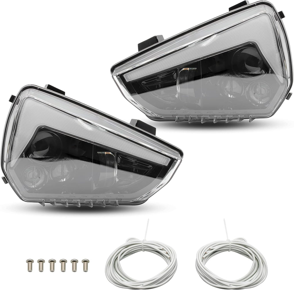 2PCS LED Headlights Assembly with High-Low Beams DRL Turn Signal Light T9031