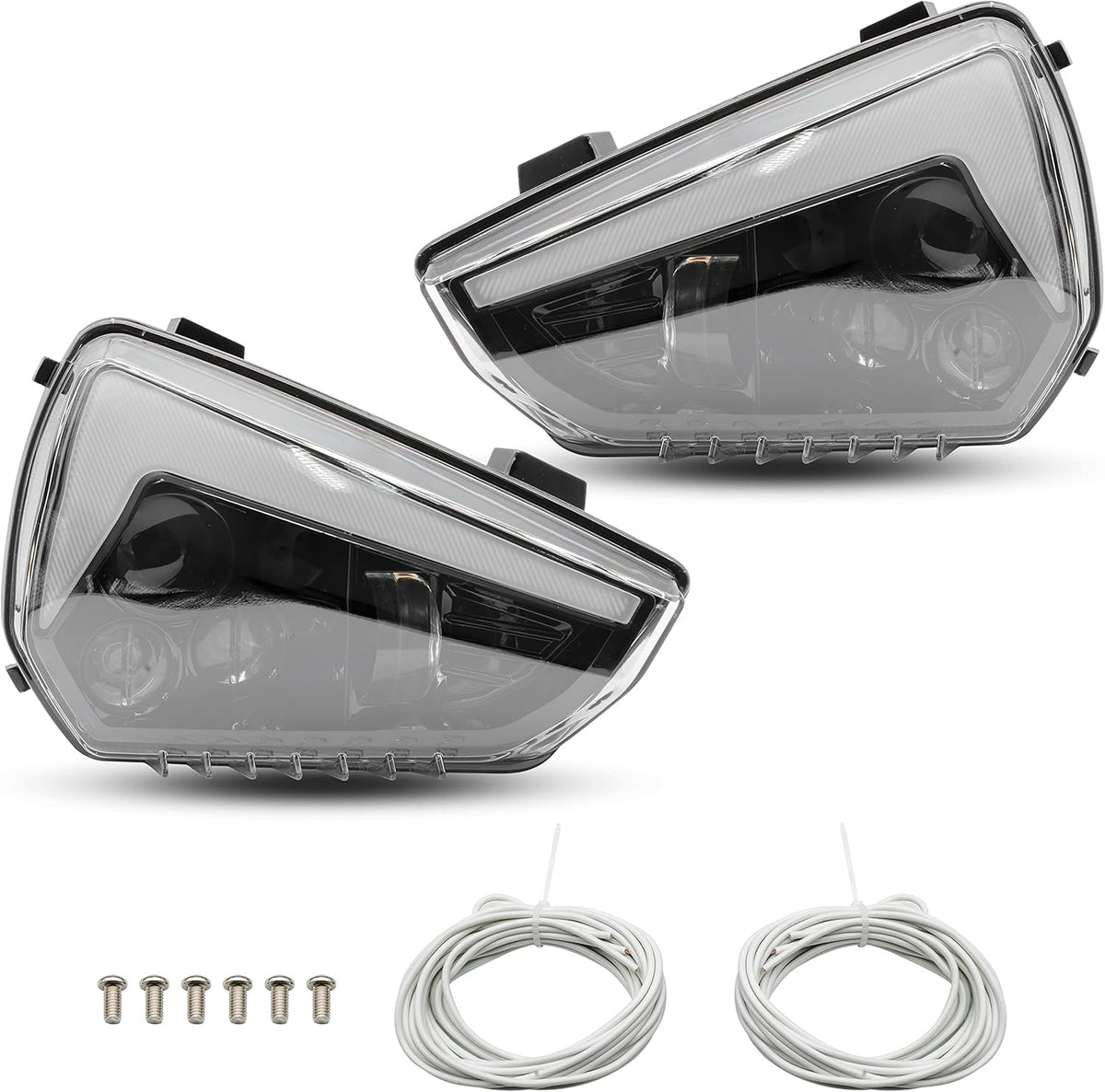 2PCS LED Headlights Assembly with High-Low Beams DRL Turn Signal Light T9031