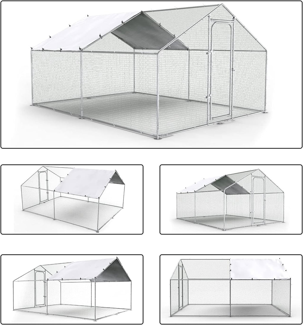 Large Metal Chicken Coop Run H5514