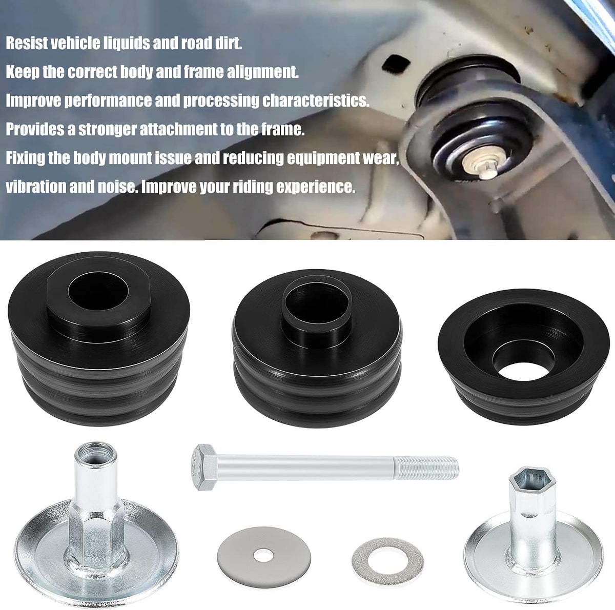 Ford Body Mount Bushing Kit with Steel Sleeves & Hardware H28566
