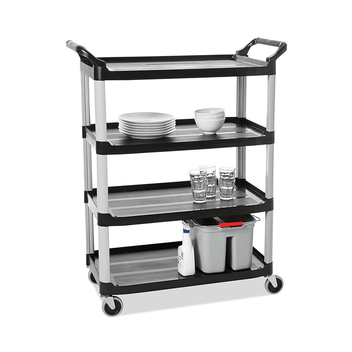 Black 4-Shelf Utility Cart O870672