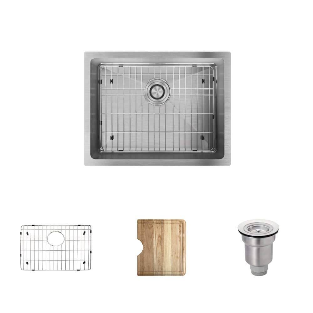 23 inch Stainless Steel Single Bowl 16 Gauge Kitchen Sink H975
