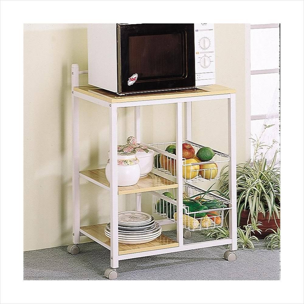 White Serving Cart on Casters U490