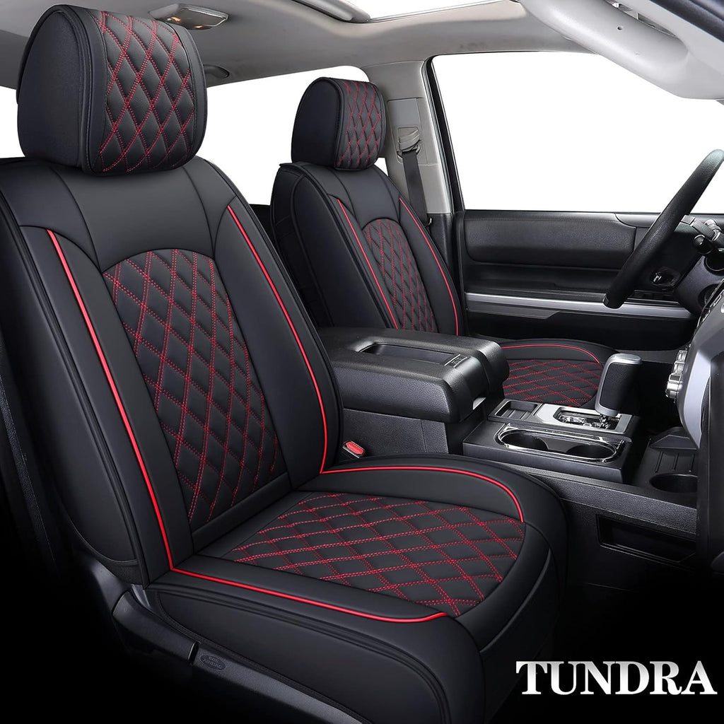 Waterproof Leather Full Seat Covers 5 PCS Full Set Black-White G883