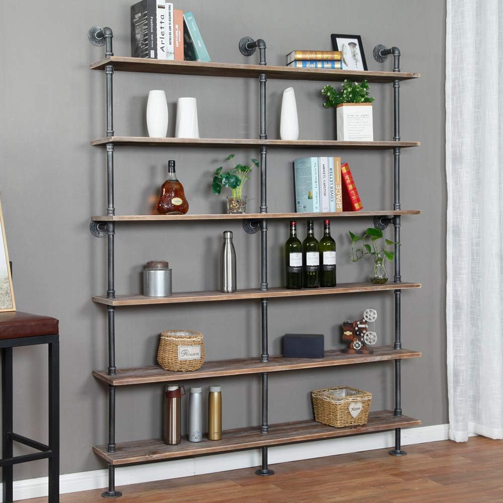 6-Tiers Solid Wood Ladder Shelf Bookcase P853031