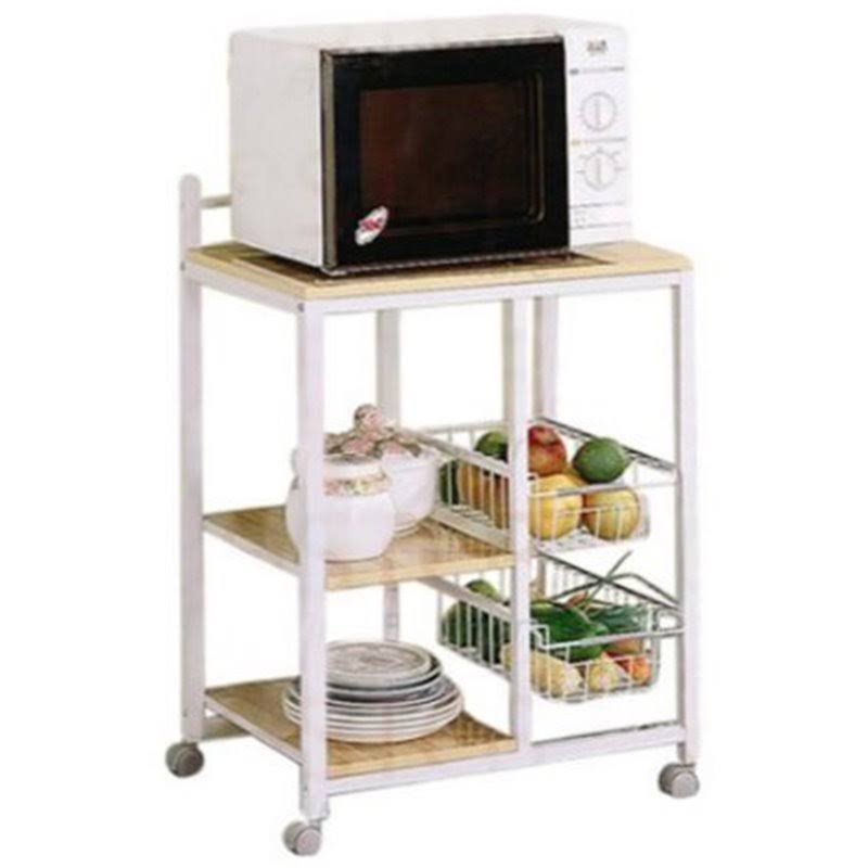 White Serving Cart on Casters U490