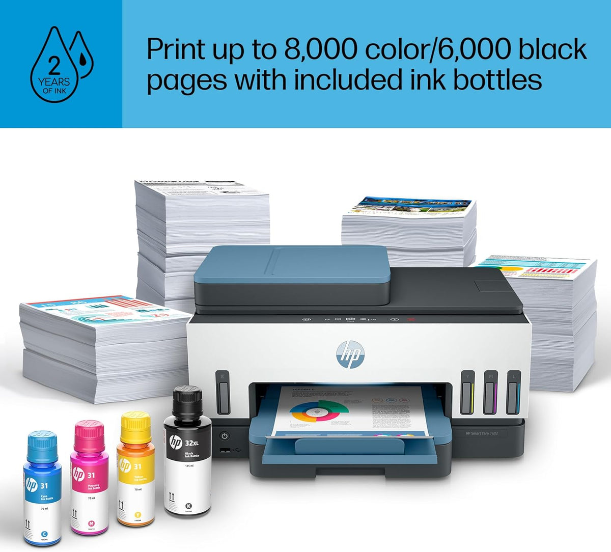Wireless All-in-One Ink Tank Printer with Refillable Ink Tank M5012